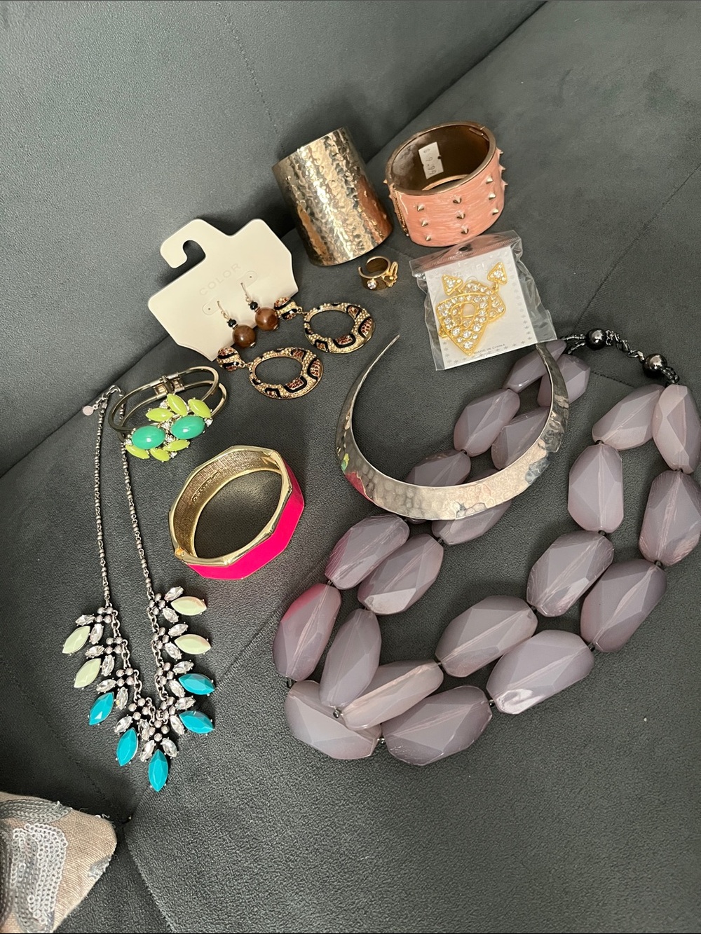 Lot of Mixed Metal Jewelry and Statements Necklaces